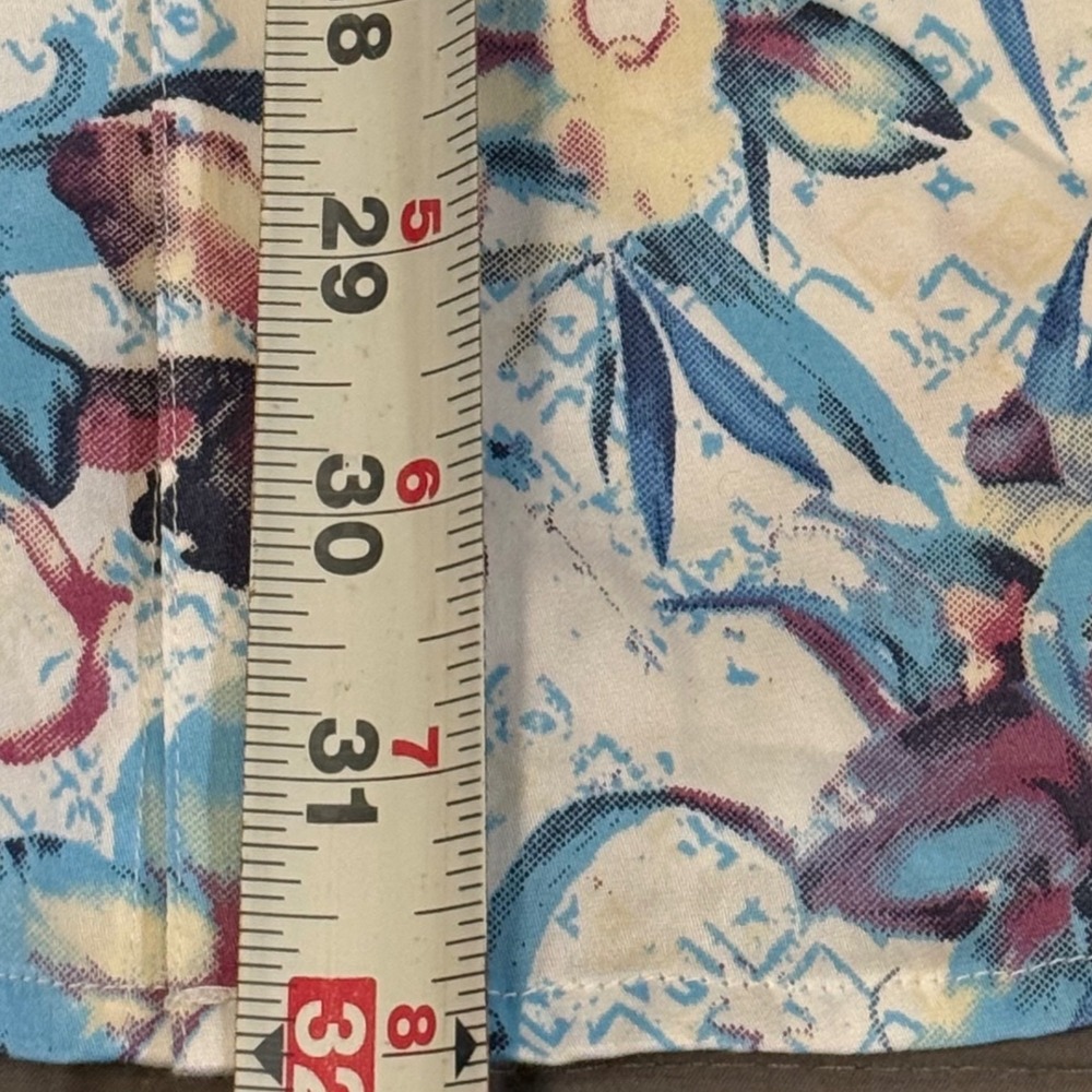 Robert Graham Durkin Mens 2XL Blue Floral Orchid Short Sleeve Button Down Shirt - Picture 5 of 9